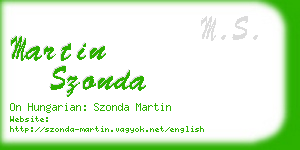 martin szonda business card